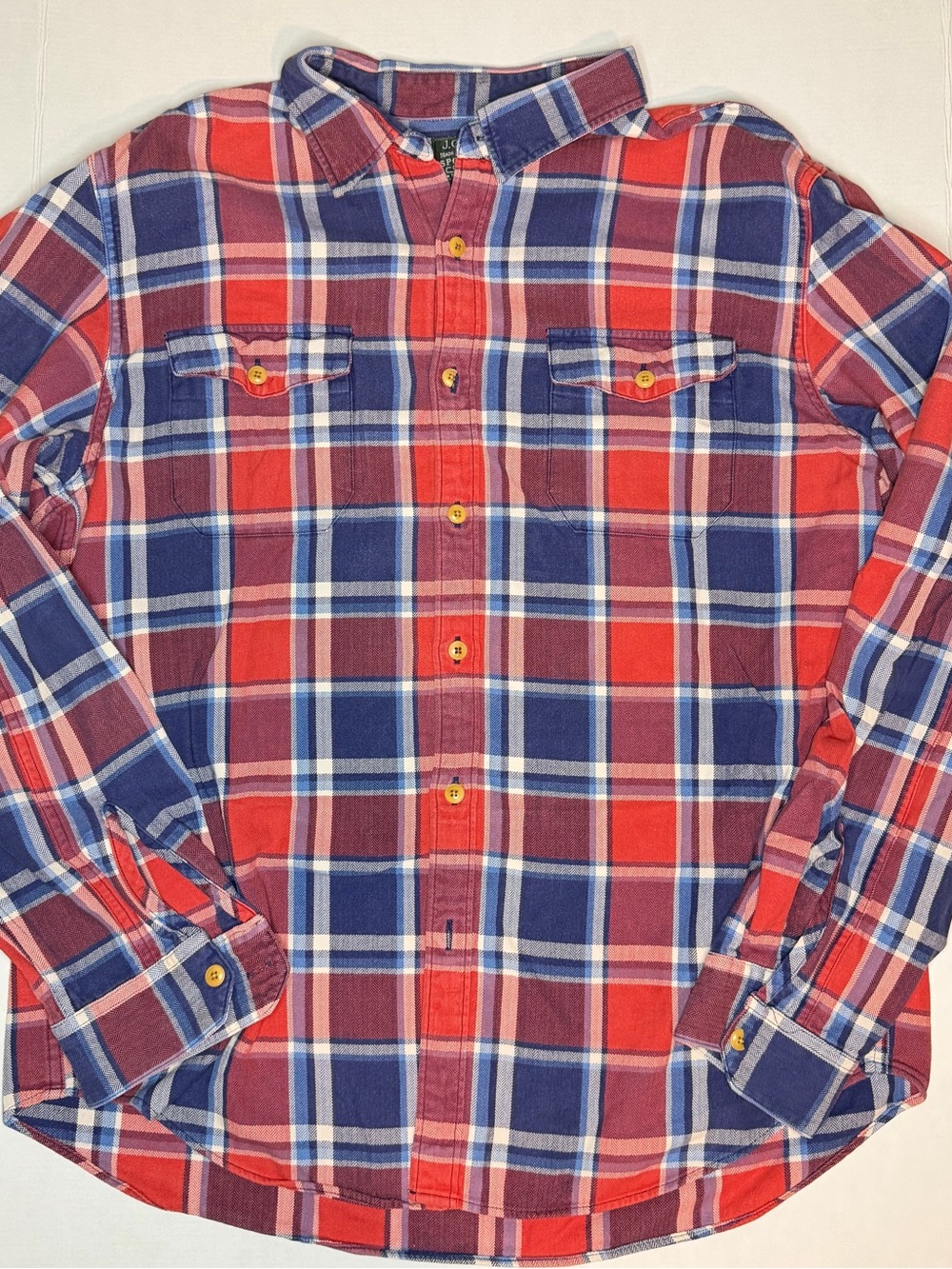 J. Crew Red and Blue Plaid Button-Down Shirt